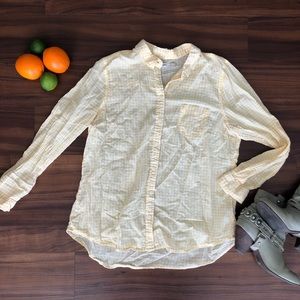 White and Yellow Gingham Button Down